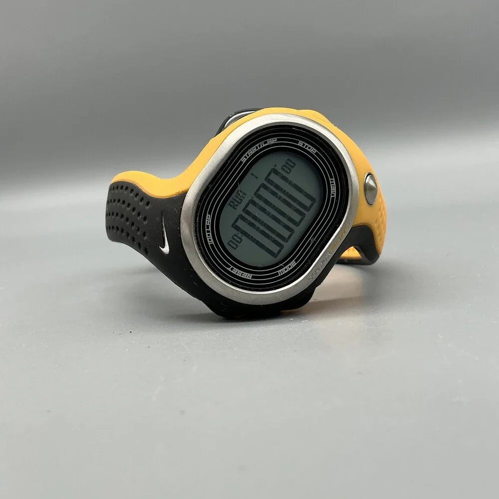 Nike Triax Fury Mens Watch 40mm Black Yellow Chronograph WR0139 New Battery